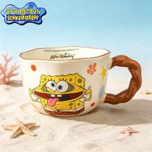 SpongeBob SquarePants Official Ceramic Mug Series, Heat-Resistant Multi-Color IP Cups & Matcha Bowls, Large Insulated Handle, Microwave ; Holiday Collectible Gifts For Home Dorm Outdoor - Multicolor - View 3