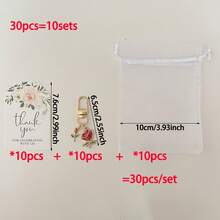30pcs/10sets-18pcs/6sets Exquisite Red Rose Keychain Set - Suitable For Bag Decoration, Key Pendant, Wedding Bridesmaid Gift, Birthday, Graduation, Back To School, Christmas, Thanksgiving Gift And Holiday Party Gift - View 10