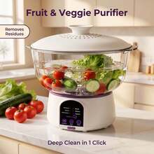 Oversized USB Rechargeable Fruit Vegetable Cleaner, Upgraded Multi-Battery Design For Long Endurance, High Efficient Portable Food Purifier With Stylish Look & Premium  Material, Ideal For Home, Picnic & Travel, Perfect Gift For Mom - White - View 2