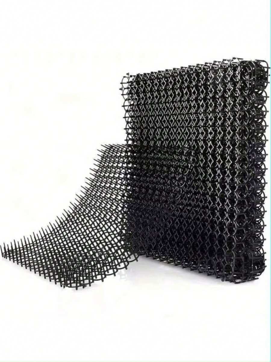 6pcs Cat Scat Mat - Plastic Anti-Cat Spikes With Barbed Wire Design, Suitable For Cats, Indoor/Outdoor Use, Black, Pet Product | Modular Spike Strips | Easy To Install Spikes - one-size - View 1