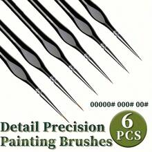 Ultra-Fine 3pcs/6pcs Nylon Fine Bristle Paintbrush Set - Triangular Handle, Professional Art Supplies, Suitable For Watercolor, Crafts, Models, Miniature Models, Easter Eggs, Rock Art Painting, Line Drawing - Ideal Choice For Artists And Hobbyists (Some Brushes May Have Printing, Which Is Unavoidable Due To Craftsmanship And Does Not Affect Brush Use) - Sets - View 2