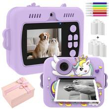 Kids Instant Print Camera, Digital Camera With Instant Photo Printing Function, 8x Optical Zoom, 1080P HD Video, Available In 3 Colors (Pink, Green, Purple), Equipped With Rechargeable 1200mAh Large Capacity Battery, Built-In Flash, Portable And Easy To Use, Compact And Lightweight, Suitable For Travel, Family Photography And Outdoor Activities, Perfect Gift For Holidays And Special Occasions (Christmas, Birthday, New Year) - Multicolor - View 24
