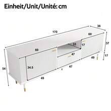 TV Cabinet With Open Shelves And Drawers, Lacquered Textured Surface, Soft-Close Hinges - 查看 5