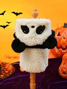 1pc Pet Clothes Dog Cat Apparel Autumn/Winter Cute Panda Baby Plush Jacket - Black and White - View 11