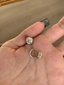 Women's Super Shiny Cubic Zirconia Geometric Earrings - White Gold Zirconia Stud Earrings - View 8