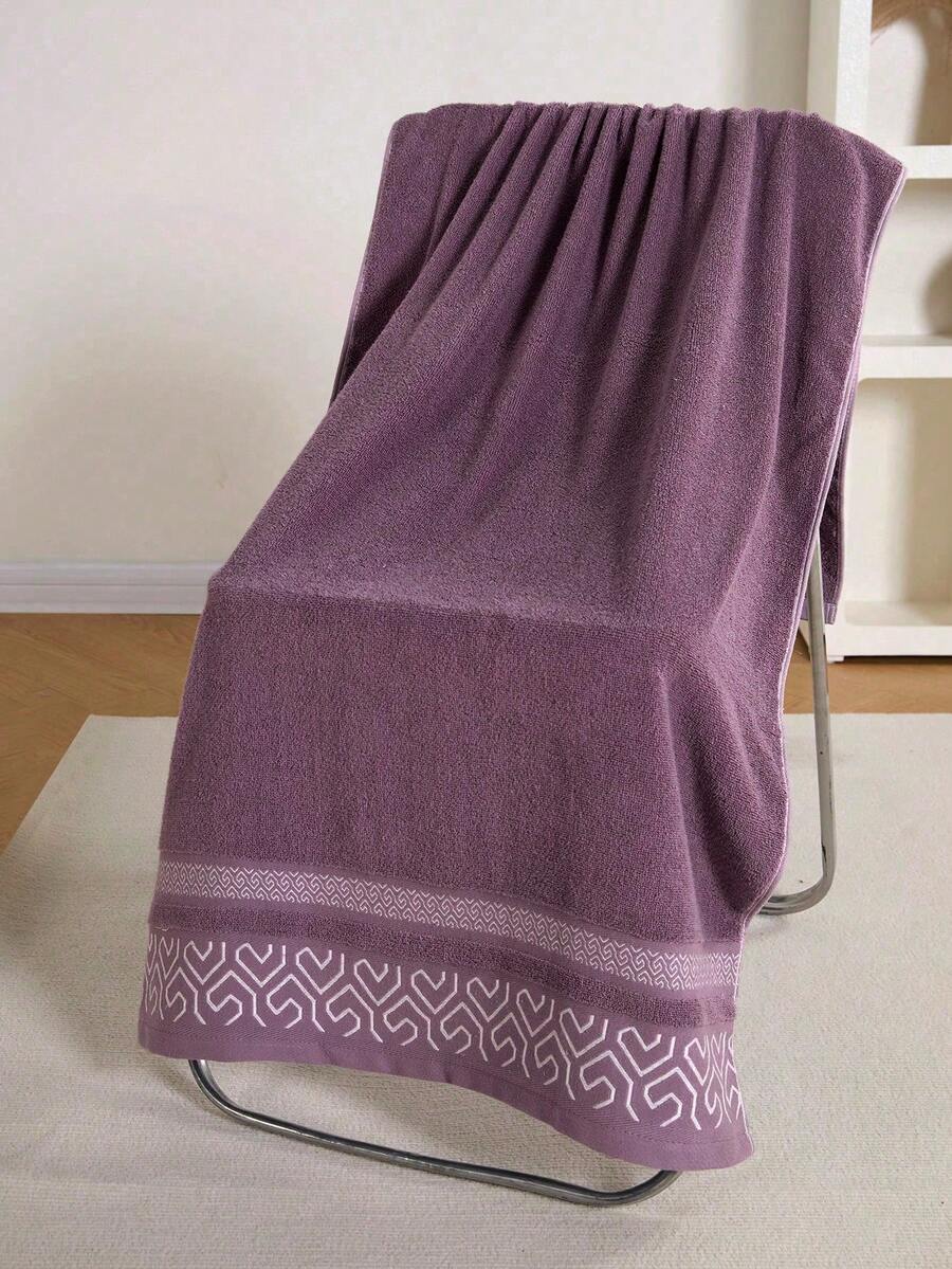 1PC Geometric Pattern Minimalist Bath Towel/4pcs Set Bath Towel Set - Soft & Comfortable Terry Material - Absorbent - Suitable For Bathroom, Home Decor, Gym, Vacation Travel, Holiday Gift, Home Decor Item