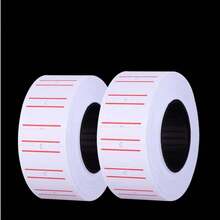 20pcs White With Red Line Self-Adhesive Price Label Stickers, Super Strong Adhesion Single-Line Price Gun Paper, Suitable For Retail Stores, Supermarkets, Offices And Home Organization Marking Multi-Purpose Pricing Labels/Book Labels/Student Supplies - 20 Rolls - View 3