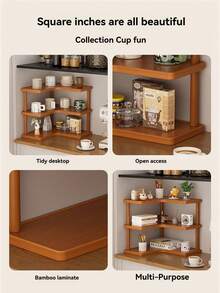 1pc 3-Tier Triangle Storage Rack, Multi-Functional Desktop Organizer For Coffee Station, Kitchen, Office, Dining Room, Living Room, Bedroom Countertop Display - Multicolor - View 2