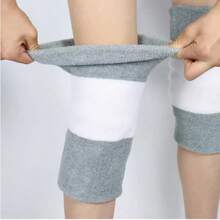 2pcs Thickened Towel Knee Pads, Soft Comfortable Warm Design, Unisex, Suitable For Running, Hiking, Fitness And Daily Activities - Multicolor - View 11