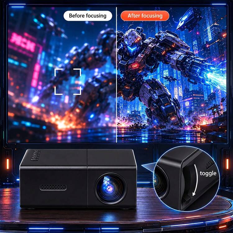 2026 Upgraded Portable Mini Home Projector, Built-In Speaker, Fast Focus, Compatible With Smartphone/Tablet/Laptop/TV Stick, USB-LCD Projector, Suitable For Movies, Games, Presentations, Home Entertainment - Blue and White - View 6