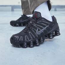 Nike New Low-Top Comfortable Breathable Running Cushioning SHOX TL Casual Shoes - Black - View 11