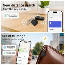 RSH Air Tracker Tracking Tags 4pcs, Smart Bluetooth Tracker, Compatible With Apple Find My APP (IOS Only), Replaceable Battery, Precise Positioning, Suitable For Luggage, Wallet, Backpack, Keys, Smart Tracking Tags - Black - View 5