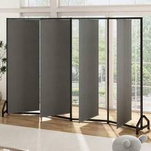 Biombo Separador de Espacios, Biombo Divisor Portátil y Plegable de 4 Paneles, Pantalla giratoria de un Panel, Separador de Ambientes 225 Ancho x 180 Alto de Habitación, Negro FRQG - Gris 1 pieza - Ver 1