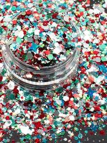 Nail Art Decorations, Ultra-Thin Colorful Solid Color Glitter, Sequins, Four-Pointed Star, Irregular Shaped Mixed Crystal Nail Art Assortment 1 Bottle, Korean-Style DIY Personal Nail Art Decorations, Glitter Sequins, Nail Stickers, Decals, Micro Rhinestones, Press-On Nail Decorations - Multicolor - View 16