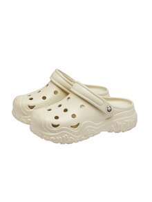 CAMEL CROWN 女款 Crocs 春夏戶外涼鞋，厚底防滑透氣包頭沙灘鞋 - 米/白 - 查看 1