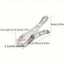 1/6/10pcs Stainless Steel Windproof Clothes Clips, Stainless Steel Open Clips, Multi-Functional Spring Clips For Home Bedding Drying, Outdoor Windproof Drying Clips - Windproof - View 12