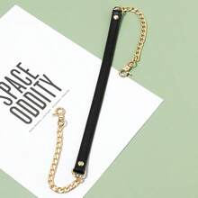 Single Golden Metal Chain With Black Strap - Stylish And Versatile, Suitable For DIY Handbag And Shoulder Bag Accessories. Features A Square Safety Buckle Design, Can Be Used As A Wallet Strap Or For DIY Wallet Making, DIY Wallet Making - A - View 6