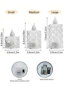 24pcs LED Electronic Candle Lights With Petal Rose Tea Wax, Transparent Crystal Night Light, Christmas Proposal Atmosphere Light, Flameless LED Electronic Candle Night Light For Valentine's Day Date, Party, Home, Wedding Decoration - Candle Lamp - View 12