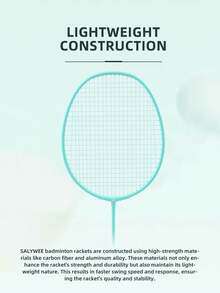 SALYWEE Badminton Rackets Kit For Beginners | Pre-Strung 24lbs & Grip | Includes Overgrips | Macaron Pastel Colors Badminton Racket - Offence-Defence Balance 290mm - Multicolor - View 6