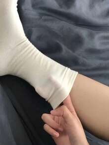 1/5/7/10/20 Pairs Simple Casual White Soft Mid-Calf Socks - White - View 2