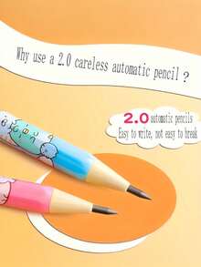 5/10pcs Random Color 2B Mechanical Pencil 2.0mm Thick Refillable Press-Type Pencil For Continuous Writing, Replaceable, Back To School - Multicolor - View 6