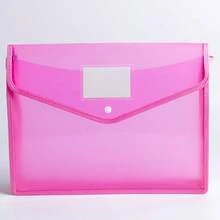 Carpeta expandible de plástico, bolsa sobre transparente con cierre de presión, sin divisores, gran capacidad, múltiples colores disponibles, adecuada para tamaño A4/Carta (color aleatorio) - 1 ud. - Ver 9