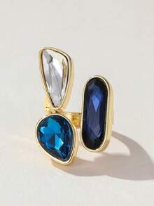Nocturel Gemstone Decor Ring - Royal Blue - View 2