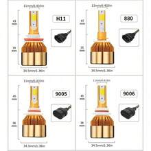 2pcs Dual Color Yellow And White Car LED Headlights H1 H7 H11 H4 High And Low Beam Integrated LED Light Beam - C6 - View 8