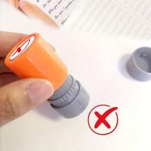 2PCS Correct/Incorrect Stamps, Random Shell Color Teacher Encouragement Stamps, Durable ABS Resin Round Stamps - Office Supplies - Teacher Tools - Portable Design, Suitable For Grading And Motivation Back To School, Halloween, Thanksgiving, Christmas - Multicolor - View 6