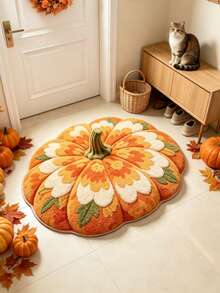 1pc Halloween Pumpkin Doormat, Small Rug, Home Decor, Area Rug, Casual Blanket, Bedside Rug, Bedroom Carpet, Washable Rug - Multicolor - View 4
