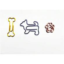 12 Clips Papelaria Fofa Pet Cachorro Patinha Osso - Visão 2