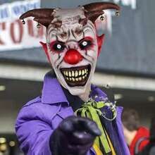 1pc Halloween Joker Mask With Green Wig, Adult Horror Killer Cosplay Role Play Mask - Multicolor - View 11