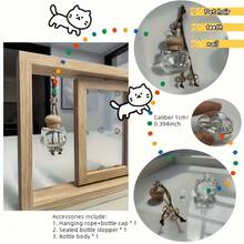 Pet Memorial Wooden Rotating Display Photo Frame, Double-Sided Display + Glass Bottle For Fur And Teeth Storage, 360° DIY Desktop Keepsake To Cherish Your Pet's Precious Moments - one-size - View 7