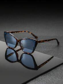 1 Pair Men's Classic Retro Cat Eye Fashion Sunglasses, Premium Stylish Casual Versatile UV400 Sunglasses For Men, Suitable For Daily Commute, Business, Travel And Outdoor Activities - Red Bean Floral Blue Pattern - View 9