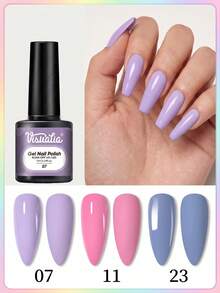 Conjunto de Gel para Unhas Visuatia com 3 Peças Multicolorido, 3 Combinações de Cores Populares, Design de Arte de Unhas com Cura Dual LED/UV, Gel para Unhas Removível, Efeito de Cor Rica e Brilhante, Adequado para Uso Diário e Feriados, Presente DIY para Mulheres em Casa - Multicolorido - Visão 3