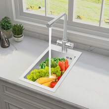 YUNRUX Stainless Steel Sink, Kitchen Sink, Small Kitchen Sink 50 X 28 Cm - Silver - View 11