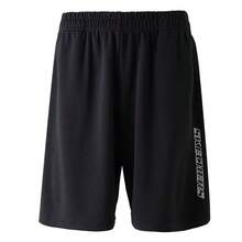 Skechers Men's Quick-Dry Mesh Loose Fit Vertical Letter Print Sports Shorts - Black - View 3