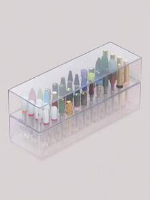 48/30 Hole Nail Drill Bit Storage Box, Dust-Proof And Shock-Proof Organizer Box For Home And Nail Salon Tools - Clear - View 5