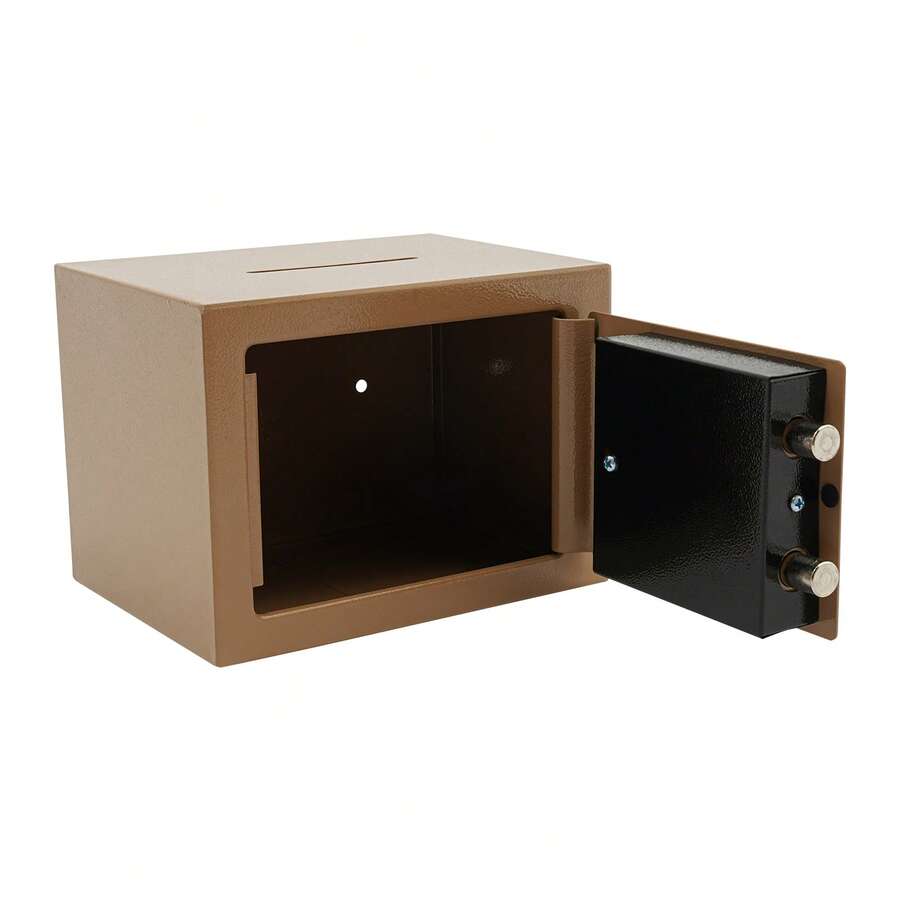 YUNRUX Small Cash Box With Deposit Slot, Money Safe, Cash Safe For Cabinets, Security For Home And Office - C - 查看 1