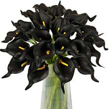 1pc/4pcs/10pcs Artificial Calla Lily Flowers, Realistic Floral Bouquet, Suitable For Valentine's Day Party, Garden Decor, Lifelike Texture, Suitable For Living Room, Bedroom, Dining Room, Office Decor, Spring Decoration - Black - View 3