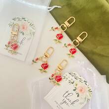 30pcs/10sets-18pcs/6sets Exquisite Red Rose Keychain Set - Suitable For Bag Decoration, Key Pendant, Wedding Bridesmaid Gift, Birthday, Graduation, Back To School, Christmas, Thanksgiving Gift And Holiday Party Gift - View 5