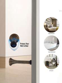 2/4pcs Spring Door Stopper, Heavy Duty Wall Mounted Door Stopper With Rubber Buffer Head Flexible Spring Door Stopper Wall Protector, Suitable For Home, Office Decoration - Multicolor - View 4