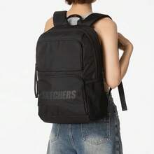 Skechers Tas ransel/tas laptop unisex, berkapasitas besar, berbahan kain Oxford dengan banyak kompartemen dan motif huruf sederhana, ukuran 31*17.5*45cm. - Hitam - View 3