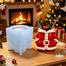 SUPWANPENG Santa Claus Clothes, Christmas Dress Pocket, Top Half Body Flower Pot Silicone Mold, Christmas Red Clothes Green Plant Cement Flower Pot DIY Resin Storage Mold, Easy Demolding And Reusable, Suitable For DIY Resin, Plaster, Clay, Concrete, Cement Crafts Silicone Mold, Easy Demolding, Suitable For Various Holiday Gifts And Home Decor. - A - View 3