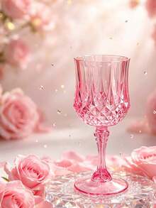 12/6/1pc Vintage Embossed Reusable Wine Cups, Durable Cups, Juice Cups, Transparent Plastic Champagne Cups, Transparent Plastic Champagne Flute Cups, Suitable For Parties, Vintage Embossed Reusable Plastic Cups, Juice Cups Suitable For Parties & Weddings - Multicolor - View 2