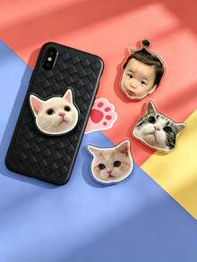 Custom Phone Case With Foldable Stand, Universal Phone Airbag Stand With Rotatable Feature, Kids Pet Celebrity Cartoon Customization, Acrylic Phone Stand - Multicolor - View 6