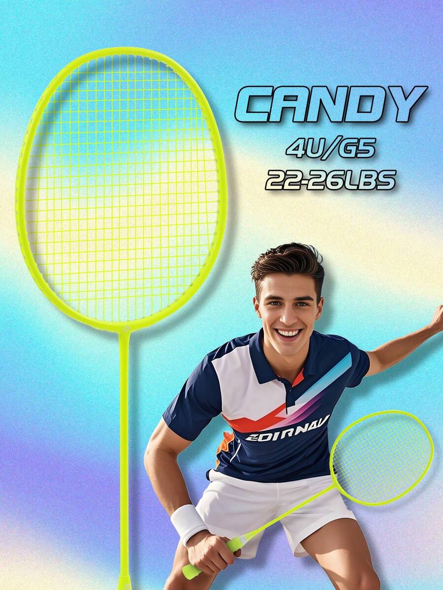 SALYWEE Badminton Rackets Kit For Beginners | Pre-Strung 24lbs & Grip | Includes Overgrips | Macaron Pastel Colors Badminton Racket - Offence-Defence Balance 290mm