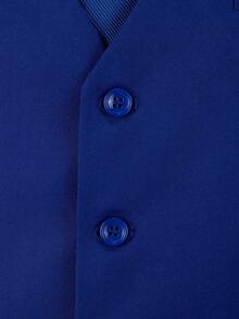 Men's Solid Color Slim Fit Single Piece Suit Vest, Formal Vest Suitable For Wedding Groom, Ball, Evening Party, Business And Daily Wear - Blue - View 8