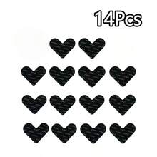 2/4/6/8/10/14Pcs Heart-Shaped Non-Slip Rug Pads, Strong Adhesive Floor Mats, Universal For Tile And Wood Floors, Home Anti-Slip Protection Pads - Black - View 15