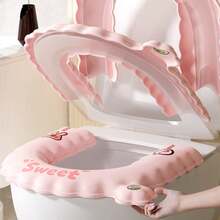 1/2pcs Cartoon Toilet Seat Cushion, Waterproof & Warm Toilet Pad, Bathroom Accessories Storage, Universal Toilet Seat Cushion, Portable Home Use, Suitable For All Seasons - Multicolor - View 10